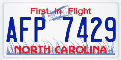 NC license plate AFP7429