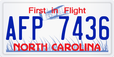 NC license plate AFP7436