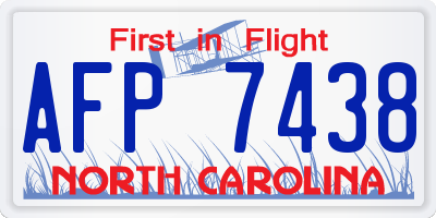 NC license plate AFP7438