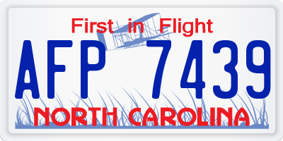 NC license plate AFP7439