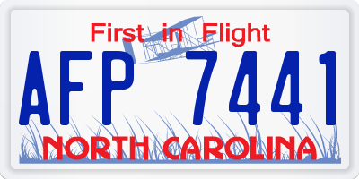 NC license plate AFP7441