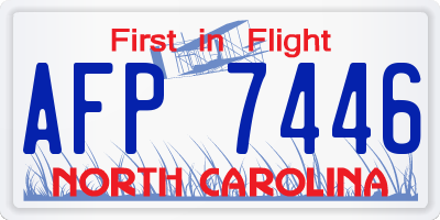 NC license plate AFP7446