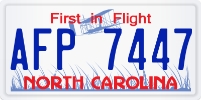 NC license plate AFP7447