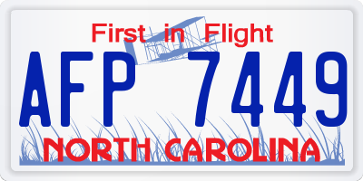 NC license plate AFP7449