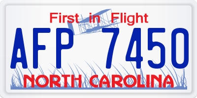 NC license plate AFP7450
