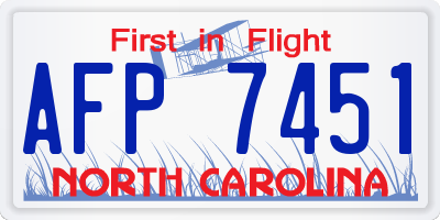 NC license plate AFP7451