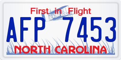 NC license plate AFP7453