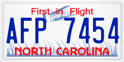 NC license plate AFP7454