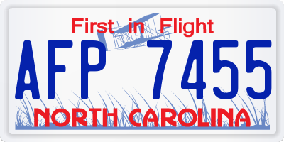 NC license plate AFP7455