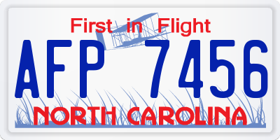 NC license plate AFP7456