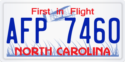 NC license plate AFP7460