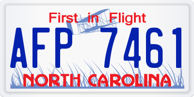 NC license plate AFP7461