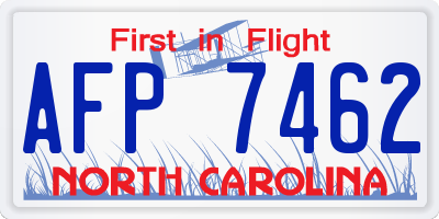 NC license plate AFP7462