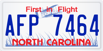 NC license plate AFP7464