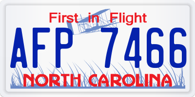 NC license plate AFP7466