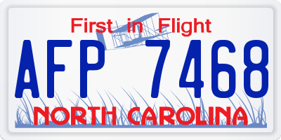 NC license plate AFP7468