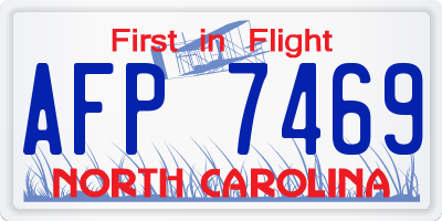 NC license plate AFP7469