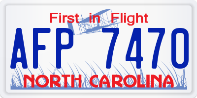 NC license plate AFP7470