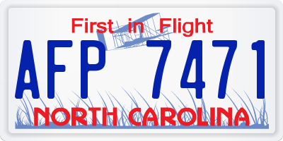NC license plate AFP7471