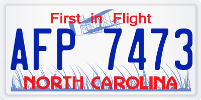 NC license plate AFP7473