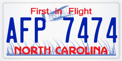 NC license plate AFP7474