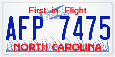 NC license plate AFP7475