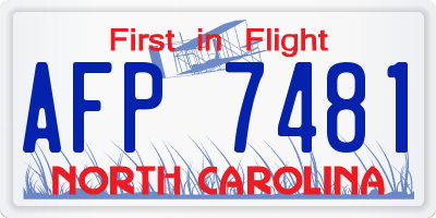NC license plate AFP7481