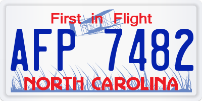 NC license plate AFP7482