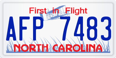 NC license plate AFP7483