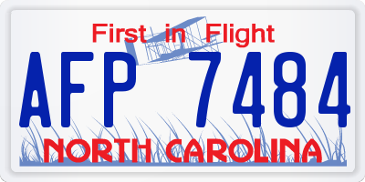 NC license plate AFP7484