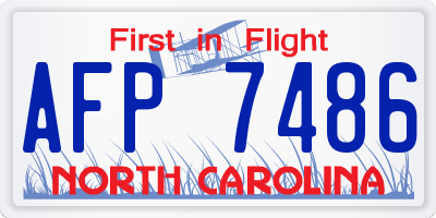 NC license plate AFP7486