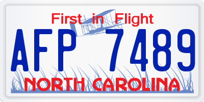 NC license plate AFP7489