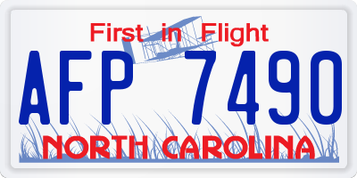 NC license plate AFP7490