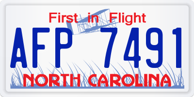 NC license plate AFP7491