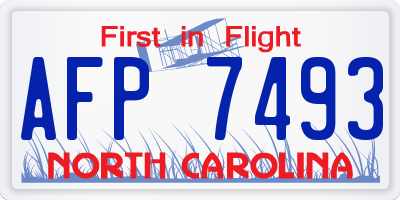 NC license plate AFP7493