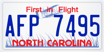 NC license plate AFP7495