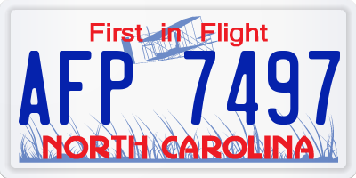 NC license plate AFP7497