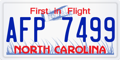 NC license plate AFP7499