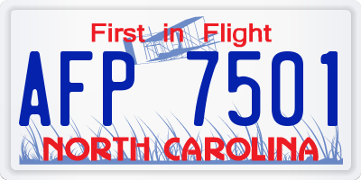 NC license plate AFP7501