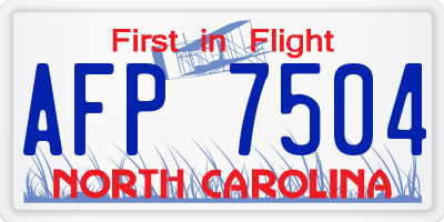 NC license plate AFP7504