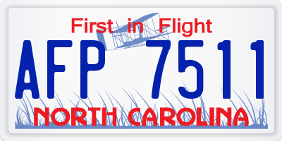 NC license plate AFP7511