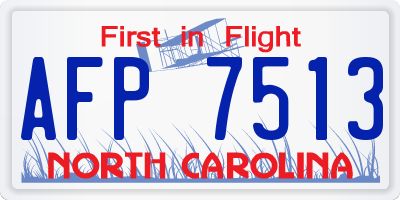 NC license plate AFP7513