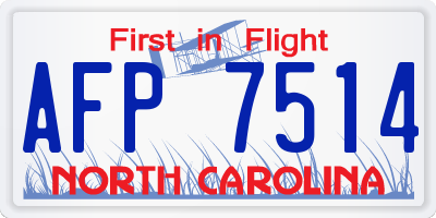 NC license plate AFP7514