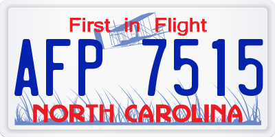 NC license plate AFP7515