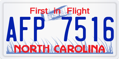 NC license plate AFP7516