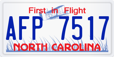 NC license plate AFP7517
