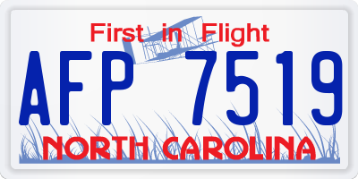 NC license plate AFP7519
