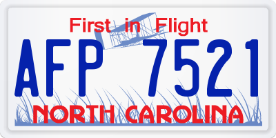 NC license plate AFP7521