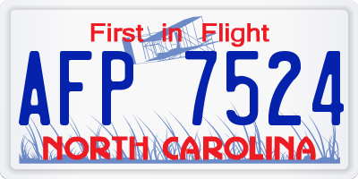 NC license plate AFP7524