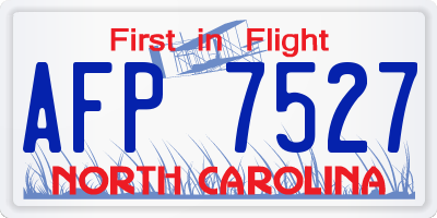NC license plate AFP7527